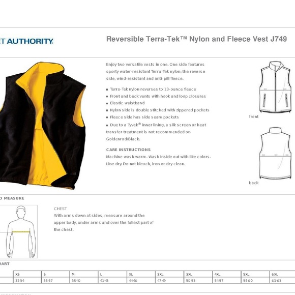 3pc medium Port Authority®  Reversible Terra-Tek™ Nylon and Fleece Vests - Picture 5 of 11